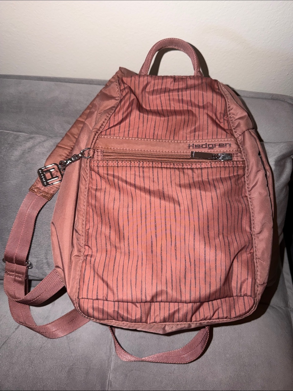 Mini backpack purse. Dusty Rose Backpack - Lightweight Everyday Bag